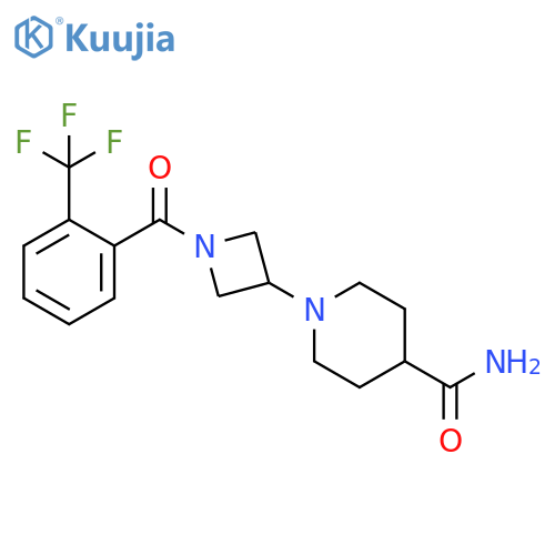 4-Piperidinecarboxamide, 1-[1-[2-(trifluoromethyl)benzoyl]-3-azetidinyl]- structure