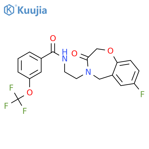 N-[2-(7-fluoro-3-oxo-2,3,4,5-tetrahydro-1,4-benzoxazepin-4-yl)ethyl]-3-(trifluoromethoxy)benzamide structure