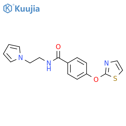 N-2-(1H-pyrrol-1-yl)ethyl-4-(1,3-thiazol-2-yloxy)benzamide structure
