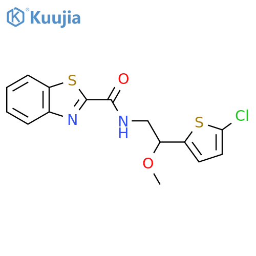 N-[2-(5-chlorothiophen-2-yl)-2-methoxyethyl]-1,3-benzothiazole-2-carboxamide structure