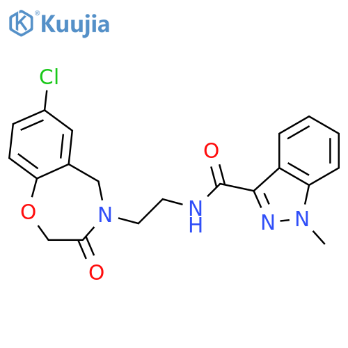 N-2-(7-chloro-3-oxo-2,3,4,5-tetrahydro-1,4-benzoxazepin-4-yl)ethyl-1-methyl-1H-indazole-3-carboxamide structure