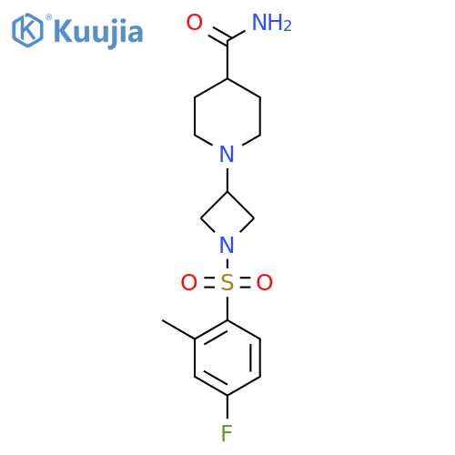 1-(1-((4-Fluoro-2-methylphenyl)sulfonyl)azetidin-3-yl)piperidine-4-carboxamide structure