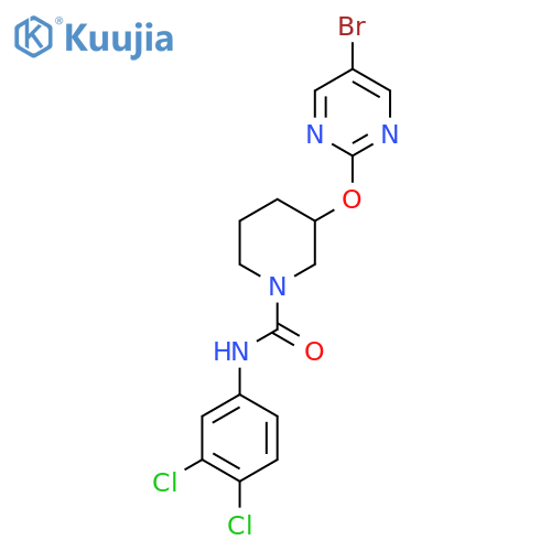 3-[(5-bromopyrimidin-2-yl)oxy]-N-(3,4-dichlorophenyl)piperidine-1-carboxamide structure