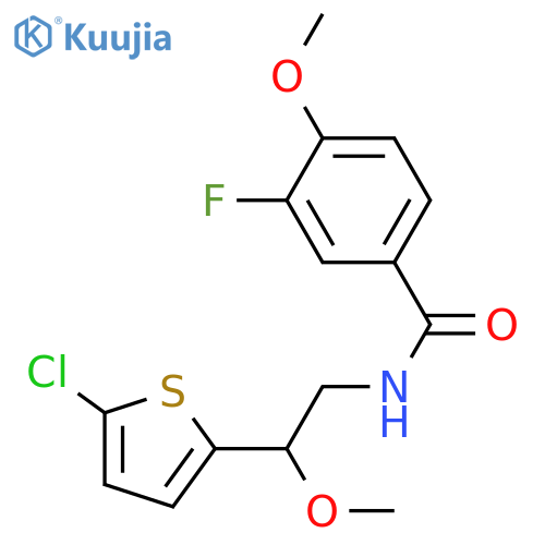 N-[2-(5-chlorothiophen-2-yl)-2-methoxyethyl]-3-fluoro-4-methoxybenzamide structure