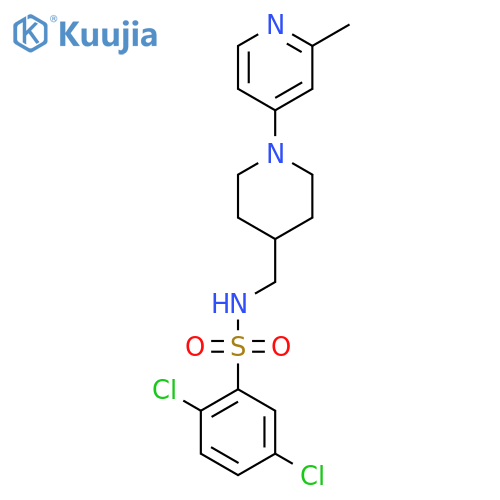 2,5-dichloro-N-((1-(2-methylpyridin-4-yl)piperidin-4-yl)methyl)benzenesulfonamide structure