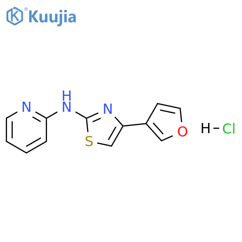 2-Pyridinamine, N-[4-(3-furanyl)-2-thiazolyl]-, hydrochloride (1:1) structure