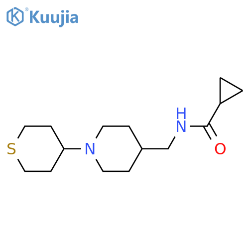 N-[[1-(thian-4-yl)piperidin-4-yl]methyl]cyclopropanecarboxamide structure