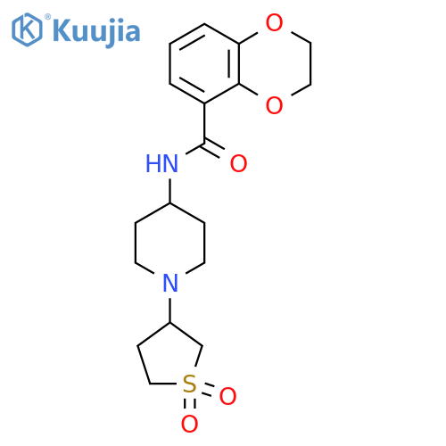 N-[1-(1,1-dioxo-1lambda6-thiolan-3-yl)piperidin-4-yl]-2,3-dihydro-1,4-benzodioxine-5-carboxamide structure
