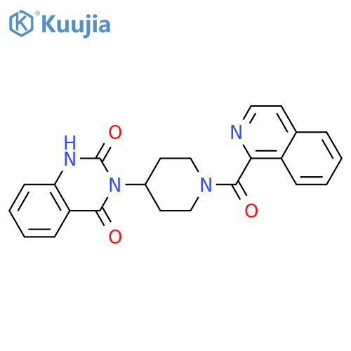 3-[1-(isoquinoline-1-carbonyl)piperidin-4-yl]-1,2,3,4-tetrahydroquinazoline-2,4-dione structure
