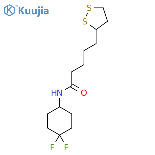 N-(4,4-difluorocyclohexyl)-5-(1,2-dithiolan-3-yl)pentanamide structure