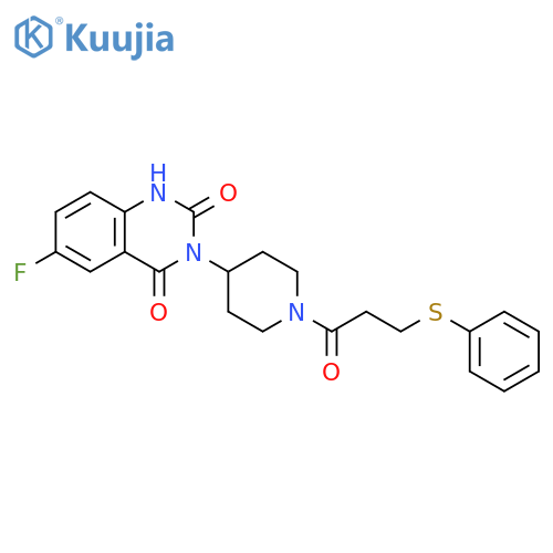 6-Fluoro-3-{1-[3-(phenylsulfanyl)propanoyl]piperidin-4-yl}-1,2,3,4-tetrahydroquinazoline-2,4-dione structure