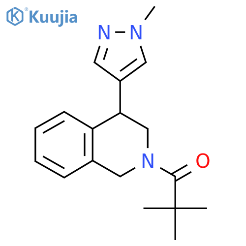 2,2-dimethyl-1-4-(1-methyl-1H-pyrazol-4-yl)-1,2,3,4-tetrahydroisoquinolin-2-ylpropan-1-one structure