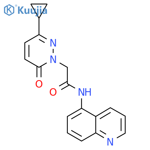 2-(3-cyclopropyl-6-oxo-1,6-dihydropyridazin-1-yl)-N-(quinolin-5-yl)acetamide structure
