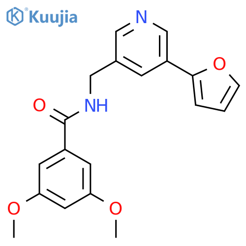 N-{[5-(furan-2-yl)pyridin-3-yl]methyl}-3,5-dimethoxybenzamide structure