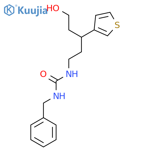 1-benzyl-3-[5-hydroxy-3-(thiophen-3-yl)pentyl]urea structure