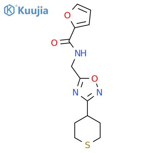 N-{3-(thian-4-yl)-1,2,4-oxadiazol-5-ylmethyl}furan-2-carboxamide structure
