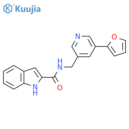 N-{5-(furan-2-yl)pyridin-3-ylmethyl}-1H-indole-2-carboxamide structure