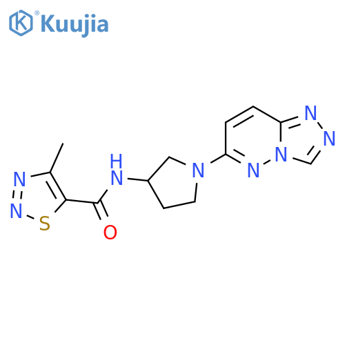 4-methyl-N-(1-{1,2,4triazolo4,3-bpyridazin-6-yl}pyrrolidin-3-yl)-1,2,3-thiadiazole-5-carboxamide structure