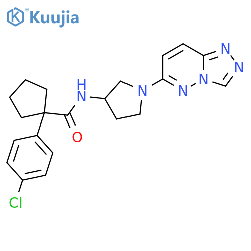 1-(4-chlorophenyl)-N-(1-{1,2,4triazolo4,3-bpyridazin-6-yl}pyrrolidin-3-yl)cyclopentane-1-carboxamide structure