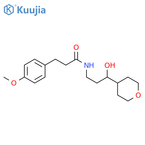 N-[3-hydroxy-3-(oxan-4-yl)propyl]-3-(4-methoxyphenyl)propanamide structure