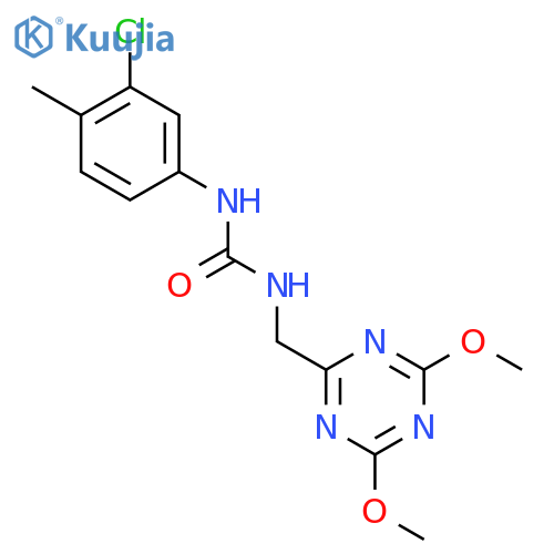 1-(3-chloro-4-methylphenyl)-3-(4,6-dimethoxy-1,3,5-triazin-2-yl)methylurea structure