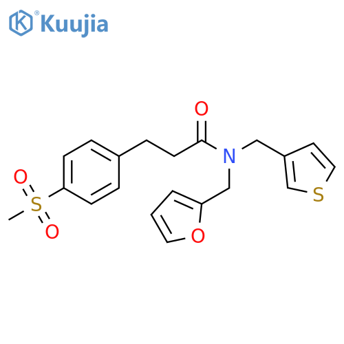 N-(furan-2-yl)methyl-3-(4-methanesulfonylphenyl)-N-(thiophen-3-yl)methylpropanamide structure