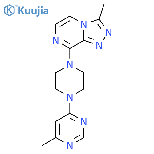 4-methyl-6-(4-{3-methyl-[1,2,4]triazolo[4,3-a]pyrazin-8-yl}piperazin-1-yl)pyrimidine structure