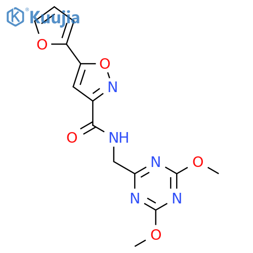 N-(4,6-dimethoxy-1,3,5-triazin-2-yl)methyl-5-(furan-2-yl)-1,2-oxazole-3-carboxamide structure