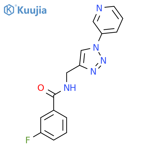 3-fluoro-N-{[1-(pyridin-3-yl)-1H-1,2,3-triazol-4-yl]methyl}benzamide structure