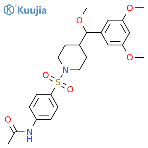 N-{4-[(4-{[(3,5-dimethoxyphenyl)methoxy]methyl}piperidin-1-yl)sulfonyl]phenyl}acetamide structure