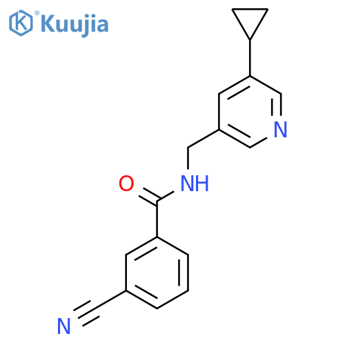 3-cyano-N-(5-cyclopropylpyridin-3-yl)methylbenzamide structure