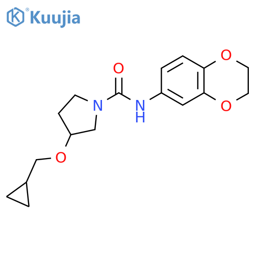 3-(cyclopropylmethoxy)-N-(2,3-dihydrobenzo[b][1,4]dioxin-6-yl)pyrrolidine-1-carboxamide structure