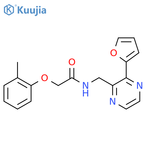 N-{3-(furan-2-yl)pyrazin-2-ylmethyl}-2-(2-methylphenoxy)acetamide structure