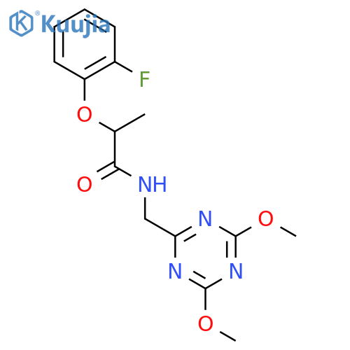 N-(4,6-dimethoxy-1,3,5-triazin-2-yl)methyl-2-(2-fluorophenoxy)propanamide structure