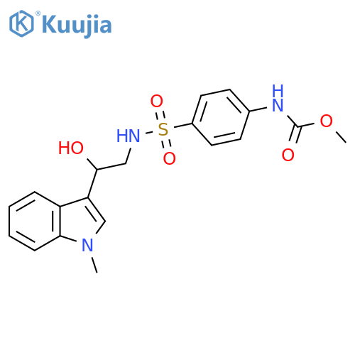 methyl N-(4-{[2-hydroxy-2-(1-methyl-1H-indol-3-yl)ethyl]sulfamoyl}phenyl)carbamate structure