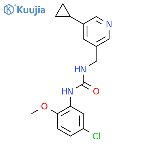 3-(5-chloro-2-methoxyphenyl)-1-(5-cyclopropylpyridin-3-yl)methylurea structure
