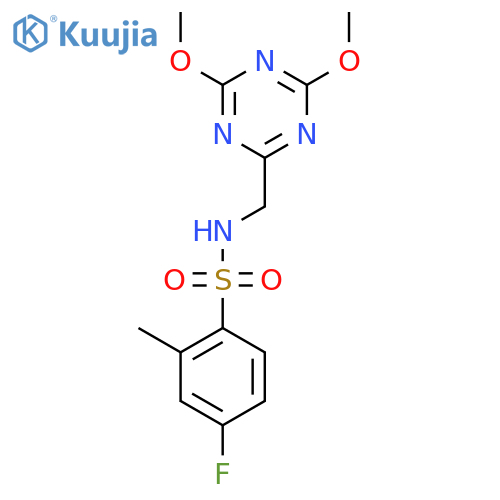 N-(4,6-dimethoxy-1,3,5-triazin-2-yl)methyl-4-fluoro-2-methylbenzene-1-sulfonamide structure