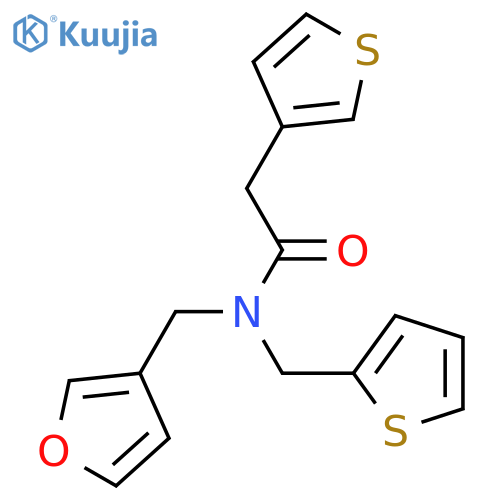 N-[(furan-3-yl)methyl]-N-[(thiophen-2-yl)methyl]-2-(thiophen-3-yl)acetamide structure