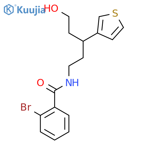 2-bromo-N-[5-hydroxy-3-(thiophen-3-yl)pentyl]benzamide structure