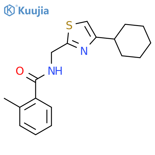 N-(4-cyclohexyl-1,3-thiazol-2-yl)methyl-2-methylbenzamide structure