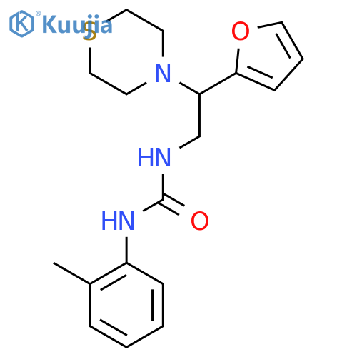 3-2-(furan-2-yl)-2-(thiomorpholin-4-yl)ethyl-1-(2-methylphenyl)urea structure