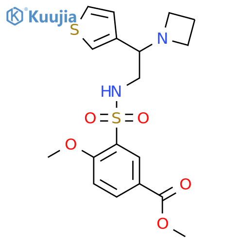 methyl 3-{[2-(azetidin-1-yl)-2-(thiophen-3-yl)ethyl]sulfamoyl}-4-methoxybenzoate structure