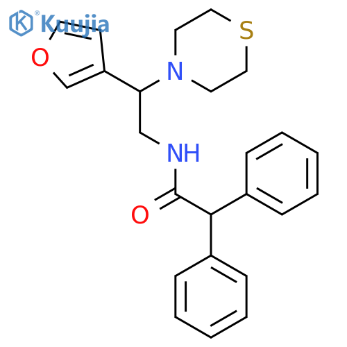 N-2-(furan-3-yl)-2-(thiomorpholin-4-yl)ethyl-2,2-diphenylacetamide structure
