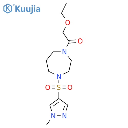 2-ethoxy-1-{4-[(1-methyl-1H-pyrazol-4-yl)sulfonyl]-1,4-diazepan-1-yl}ethan-1-one structure