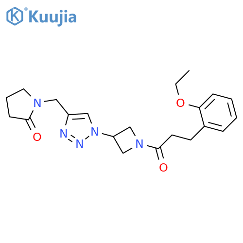 1-[(1-{1-[3-(2-ethoxyphenyl)propanoyl]azetidin-3-yl}-1H-1,2,3-triazol-4-yl)methyl]pyrrolidin-2-one structure