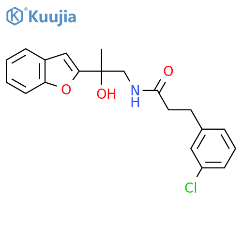 N-[2-(1-benzofuran-2-yl)-2-hydroxypropyl]-3-(3-chlorophenyl)propanamide structure