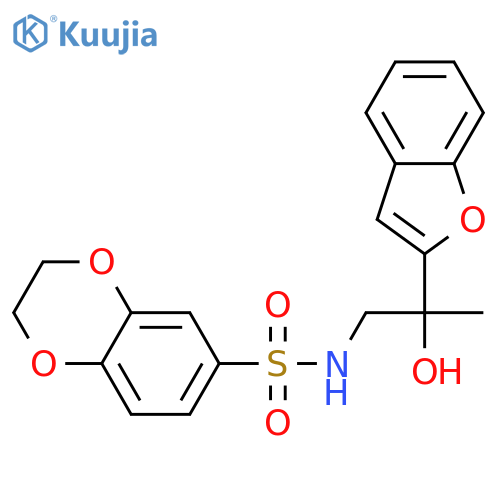 N-[2-(1-benzofuran-2-yl)-2-hydroxypropyl]-2,3-dihydro-1,4-benzodioxine-6-sulfonamide structure