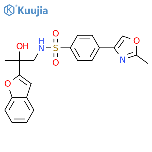 N-[2-(1-benzofuran-2-yl)-2-hydroxypropyl]-4-(2-methyl-1,3-oxazol-4-yl)benzene-1-sulfonamide structure