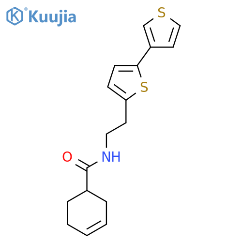N-(2-{2,3'-bithiophene-5-yl}ethyl)cyclohex-3-ene-1-carboxamide structure