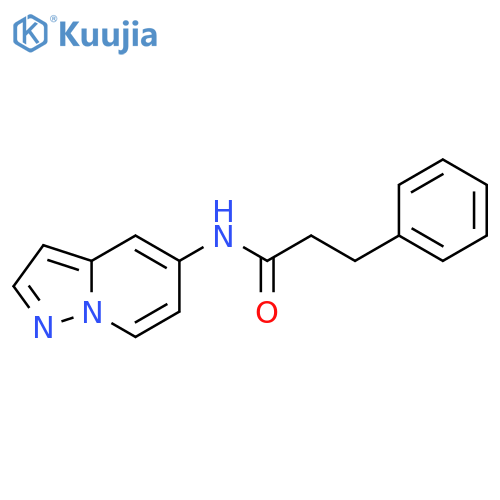 3-phenyl-N-{pyrazolo[1,5-a]pyridin-5-yl}propanamide structure